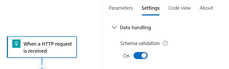 Schema validation screenshot